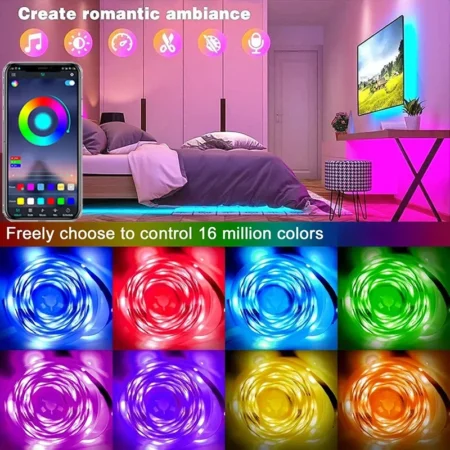 USB-Controlled RGB LED Strip Lights – Color-Changing Flexible Tape for Room & TV Decoration